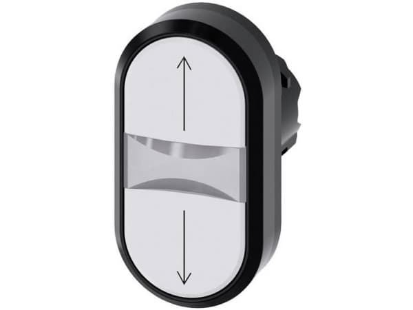 Painike valaistu kaksinkertainen 22mm pyöreä valkoinen muovi: nuoli ylös / nuoli 3SU1001-3AB66-0AN0