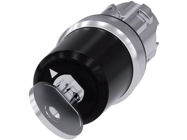 Siemens 3SU10505PF010AA0 3SU1050-5PF01-0AA0 Avainkytkin Eturengas metallia, kiiltävä Avain Hopea 1 x 90° 1 kpl