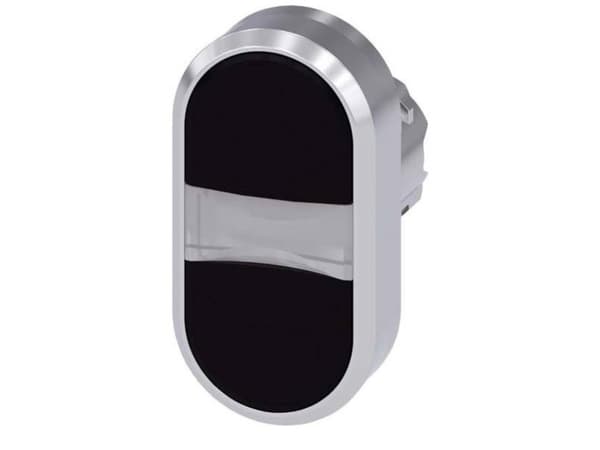 Siemens 3SU10503AB110AA0 3SU1050-3AB11-0AA0 Kaksoispainike Eturengas metallia, kiiltävä Painike hopea, musta 1 kpl