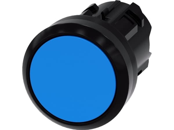 Siemens 3SU1000-0AA50-0AA0 Tryckknapp frontring plast, rund knapp svart, blå tryckavlastning 1 st