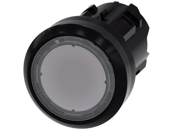 Siemens 3SU1001-0AA70-0AA0 Tryckknapp Frontring plast, rund Knapp Svart, klar Tryckutlösning 1 st