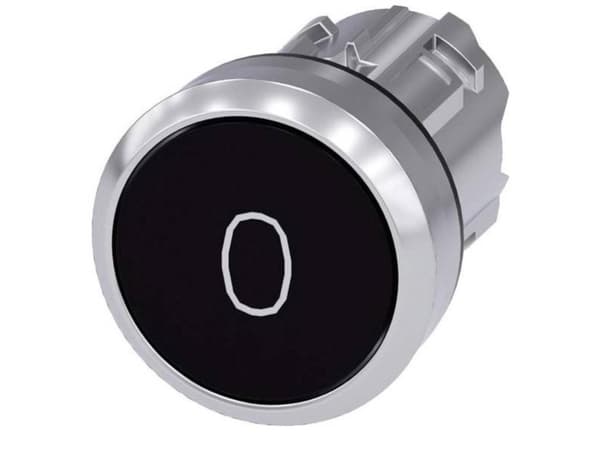 Siemens 3SU1050-0AB10-0AD0 Tryckknapp Frontring metall, högglans, rund knapp Silver, svart 1 st