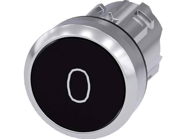 Siemens 3SU1050-0AB10-0AD0 Tryckknapp Frontring metall, högglans, rund knapp Silver, svart 1 st