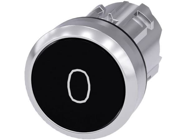Siemens 3SU1050-0AB10-0AD0 Tryckknapp Frontring metall, högglans, rund knapp Silver, svart 1 st