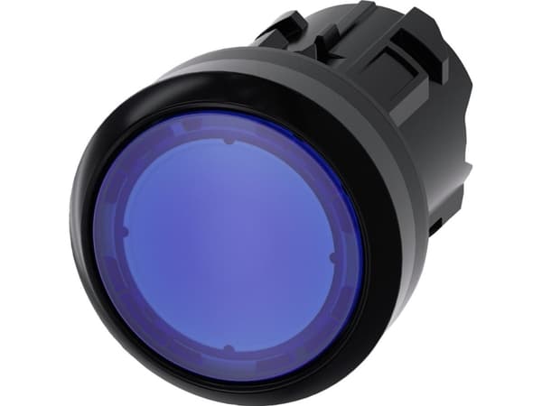 Merkkivalo 22mm pyöreä muovinen sininen litteä Painike lukittu merkiksi 3SU1001-0AD50-0AA0
