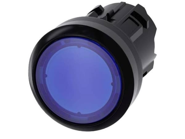 Merkkivalo 22mm pyöreä muovinen sininen litteä Painike lukittu merkiksi 3SU1001-0AD50-0AA0
