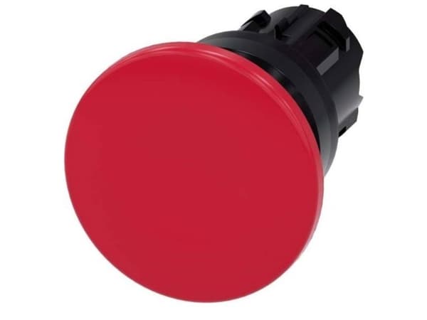 Siemens 3SU10001BD200AA0 3SU1000-1BD20-0AA0 Tryktast Frontring plastic Knap Sort, Rød 1 stk