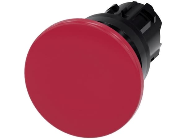 Siemens 3SU10001BD200AA0 3SU1000-1BD20-0AA0 Tryktast Frontring plastic Knap Sort, Rød 1 stk