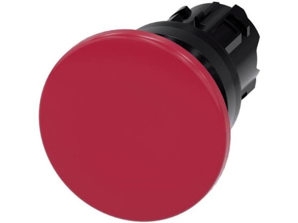 Siemens 3SU10001BD200AA0 3SU1000-1BD20-0AA0 Tryktast Frontring plastic Knap Sort, Rød 1 stk