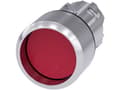 Pikkukuva 2 / 5: Siemens 3SU10500CB200AA0 3SU1050-0CB20-0AA0 Painike Eturengas metallia, kiiltävä, pyöreä painike hopea, punainen 1 kpl 1 kpl