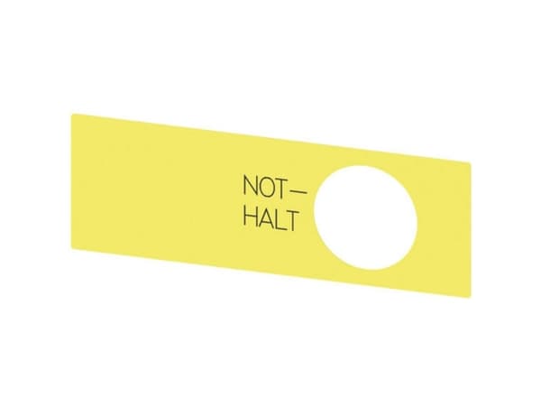 Siemens Betegnelsesskilt (B x H) 112 mm x 38 mm NØD-Stop Gul, Sort 1 stk