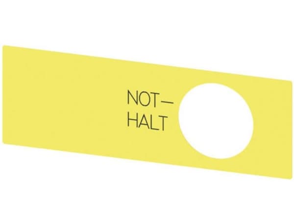 Siemens Betegnelsesskilt (B x H) 112 mm x 38 mm NØD-Stop Gul, Sort 1 stk