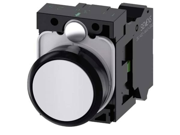 Siemens 3SU1100-0AB60-3BA0 Tryckknapp frontring plast, rund knapp svart, vit 1 st