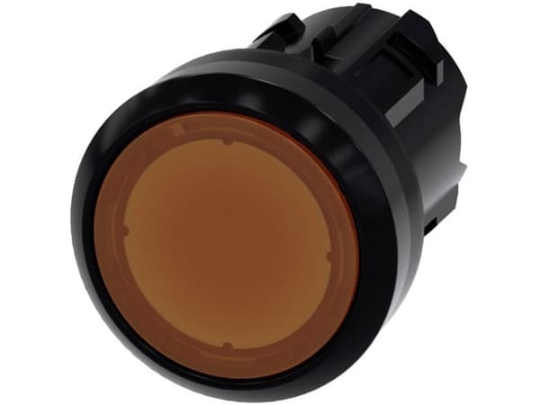 Siemens 3SU10010AB000AA0 3SU1001-0AB00-0AA0 Lystrykknap Frontring plastic, Rund Knap Sort, Amber 1 stk