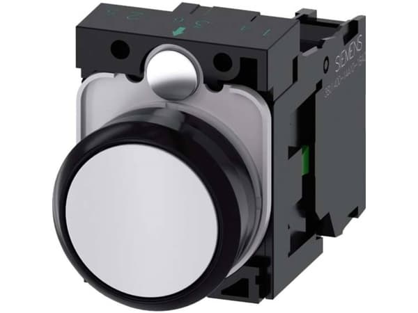 Siemens 3SU11000AB601BA0 3SU1100-0AB60-1BA0 Painike Eturengas muovia, pyöreä Painike Musta, valkoinen 1 kpl 1 kpl