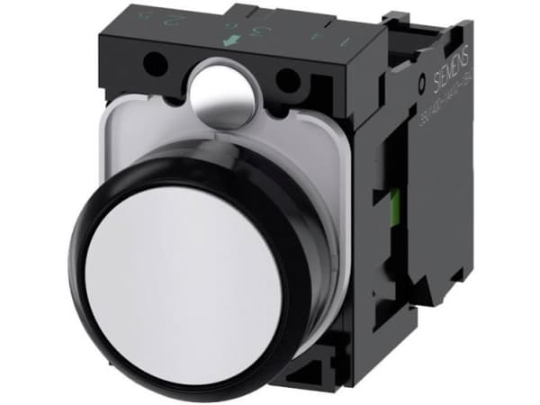 Siemens 3SU11000AB601BA0 3SU1100-0AB60-1BA0 Painike Eturengas muovia, pyöreä Painike Musta, valkoinen 1 kpl 1 kpl
