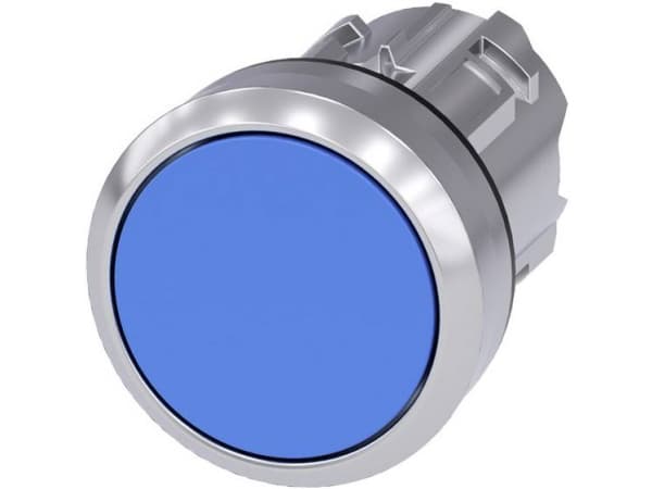 Siemens 3SU10500AB500AA0 3SU1050-0AB50-0AB50-0AA0 Painike Eturengas metallia, kiiltävä, ohjauspainike tasainen Sininen 1 kpl 1 kpl