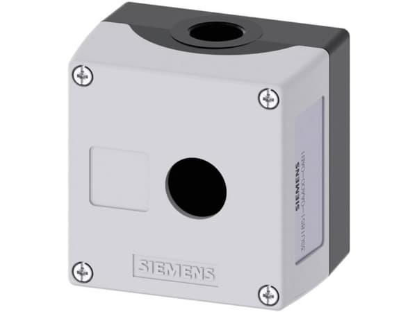 Siemens 3SU1851-0AA00-0AB1 Tyhjä kotelo 1 asennuspiste, Maahan kiinnitettäväksi (L x S x K) 89,4 x 85 x 64 mm Tyhjä Harmaa 1 kpl