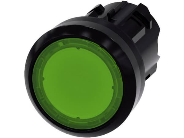 Siemens 3SU10010AB400AA0 3SU1001-0AB40-0AA0 Kevyt painonappi Ohjauspainike litteä, eturengas muovia Vihreä 1 kpl