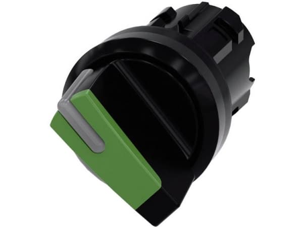 Kytkin valaistusmahdollisuudella 22mm pyöreä muovi musta/vihreä kr kynä 2 pos o-i 3SU1002-2BF40-0AA0