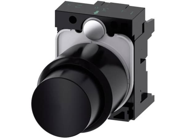Siemens 3SU1200-0FB10-0AA0 Tryckknapp med förlängt nav, frontring av plast, manöverknapp Svart 1 st