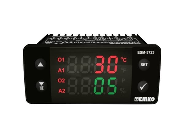 Emko ESM-3723.8.5.5.5.0.1/01.01/1.0.0.0.0 2-punkts- och PID-regulator Temperaturregulator Relä 5 A (L x B x H) 65 x 76 x 35 mm