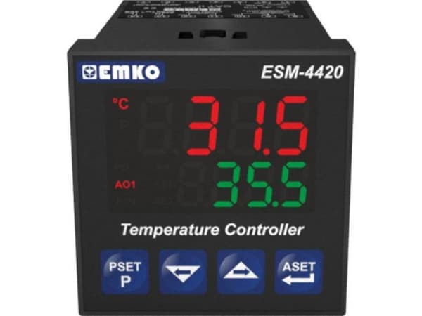 Emko ESM-4420.2.20.0.1/01.02/0.0.0.0.0 2-punkts, P, PI, PD, PID Temperaturregulator J, K, R, S, T, Pt100 -200 till 1700 °C Relä 5 A, SSR (L x B x H)