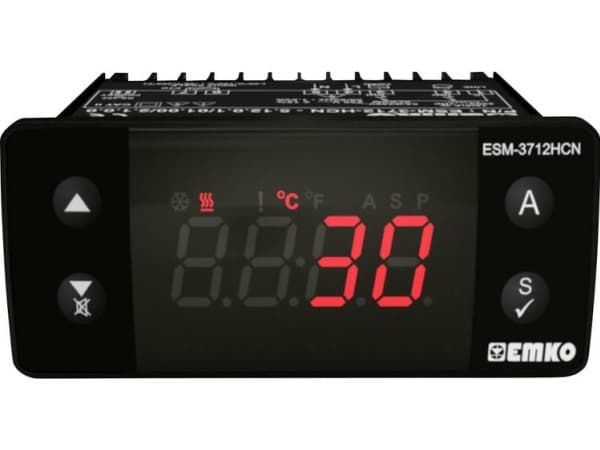 Emko ESM-3712-HCN.5.10.0.1/01.00/2.0.0.0.0 2-pisteohjaus Lämpötilansäädin K 0 - 999 °C Rele 16 A, Rele 5 A (L x S x K) 65 x 76 x 35 mm (L x S x K) 65