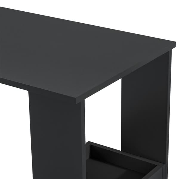[en.casa] Vägghängt barbord Sölvesborg-120x45x106cm-med hylla-melaminbelagd spånskiva-svart