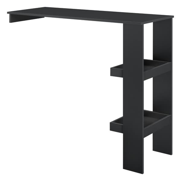 [en.casa] Vägghängt barbord Sölvesborg-120x45x106cm-med hylla-melaminbelagd spånskiva-svart