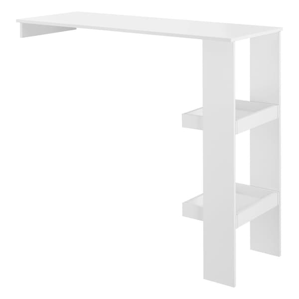 [en.casa] Vägghängt barbord Sölvesborg-120x45x106cm-med hylla-melaminbelagd spånskiva-vit