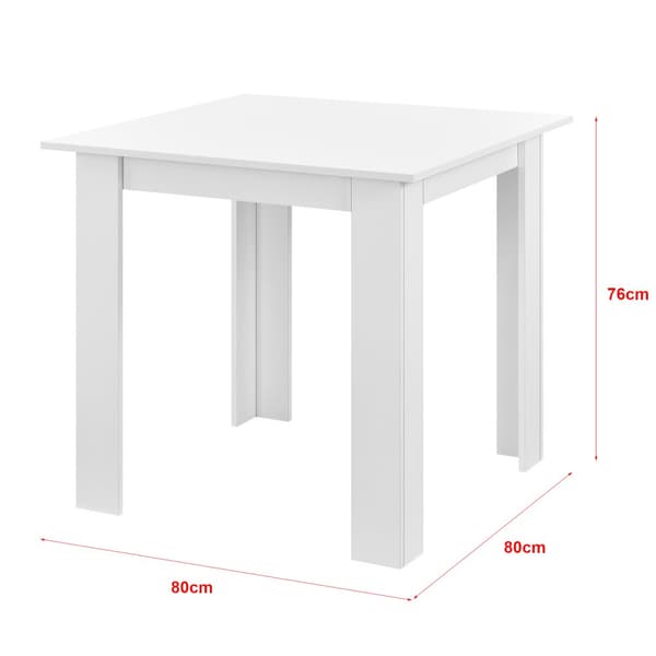 [en.casa] Matbord Algermissen-plats för 4-80x80x76cm-melaminbelagd spånskiva-vit