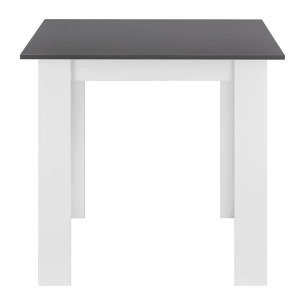 [en.casa] Matbord Algermissen-plats för 4-80x80x76cm-melaminbelagd spånskiva-vit-mörkgrå