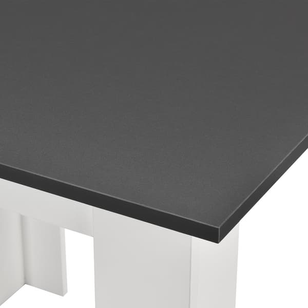 [en.casa] Matbord Algermissen-plats för 4-80x80x76cm-melaminbelagd spånskiva-vit-mörkgrå