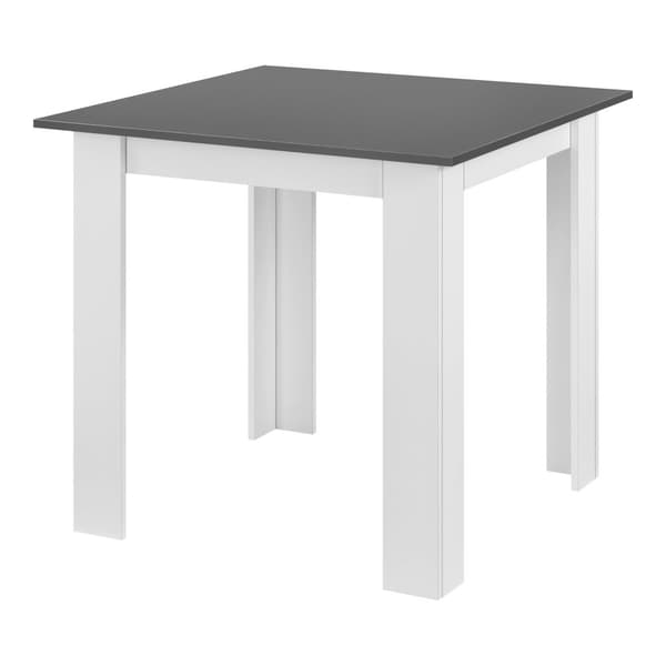[en.casa] Matbord Algermissen-plats för 4-80x80x76cm-melaminbelagd spånskiva-vit-mörkgrå