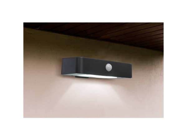 Sygonix SY-4677502 Solcelle-udendørs vægbelysning med bevægelsessensor SMD LED 1 W Sort