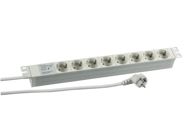 EFB Elektronik 691687K, 2 m, 8 AC-utgångar, inomhus, Typ F, Type F (CEE 7/4), IP20