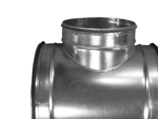 T-stykke Ø250.Ø200 - TPR-250-200 nippel/nippel galvaniseret