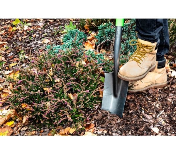 Verto 15G014, Spade, Plast, Stål, Tre, Sort, Grønn, Tre, Ergonomisk, D-formet, 1280 mm