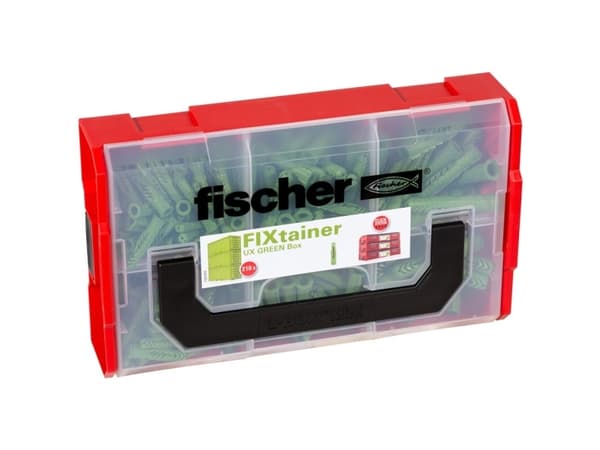 Fischer 534094, Väggplugg, Nylon, Grön, Tyskland, 210 styck, 120 x UX 6 R Green, 60 x UX 8 R Green, 30 x UX 10 R Green