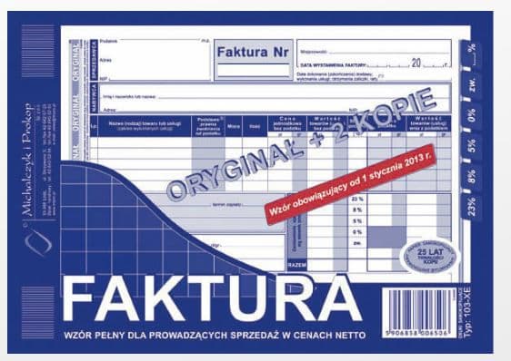 Michalczyk & Prokop Invoice model full A5 81 sheets 2 copies (103-XE)