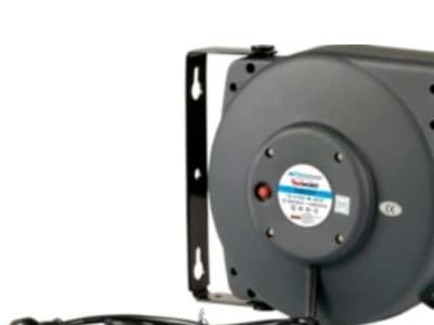 Flowconcept Aut. kabelopruller IP42, grå 3 x 1,5mm2 15m kabel danske stik 1000/2000W 230V 10A