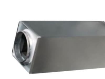 lyddæmp. Ø200 L=1200 - LYR-200-1200 nippel/nippel rektangulær galvaniseret