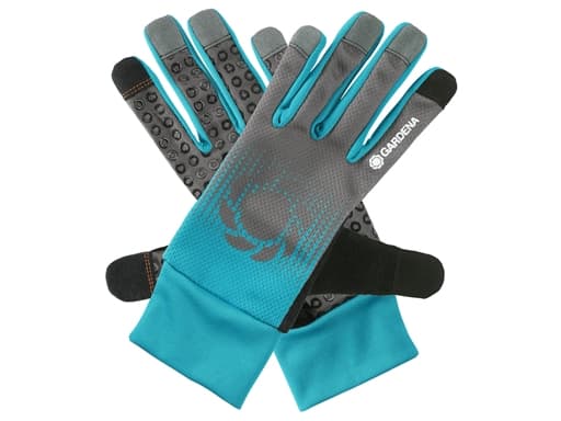 Gardena 11502-20, Hagehansker, Sort, Blå, Grå, L, Bomull, Elastan, Nylon, Polyester, Polyurethan