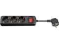 Miniatyrbild 5 av 5: MicroConnect - Effektband - ingång: Typ F - utgångskontakter: 3 (3 x strömtyp F) - 3 m sladd - svart