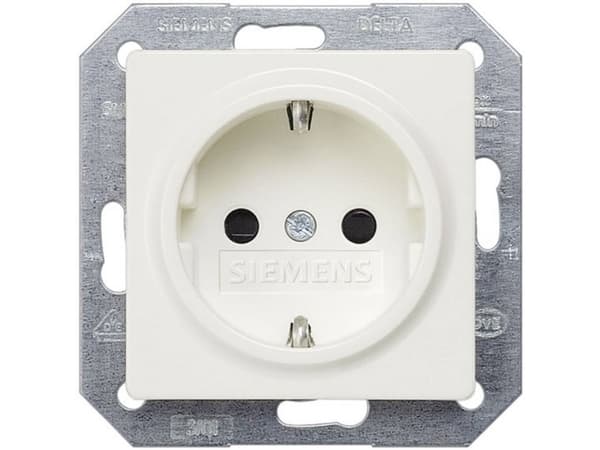 Siemens 5UB1518, Typ F, CEE 7/4, Vit, Plast, IP20, 250 V