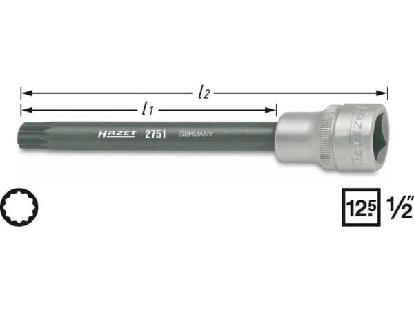 Hazet 2751 Multitand (XZN) Yläpään kiintoavain 10 mm 1/2 (12,5 mm)