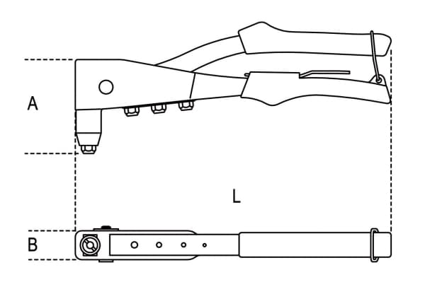 Beta 17410000 1741 B-RIVETING Pliers with 4 NOZZLES