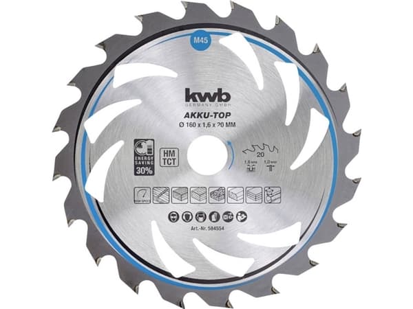 kwb 583354, Spånskiva, Hårt träslag, Plast, Plywood, Mjuka träslag, 15 cm, 1,6 cm, Tungsten Carbide Tipped (TCT), 1 mm, 1,6 mm