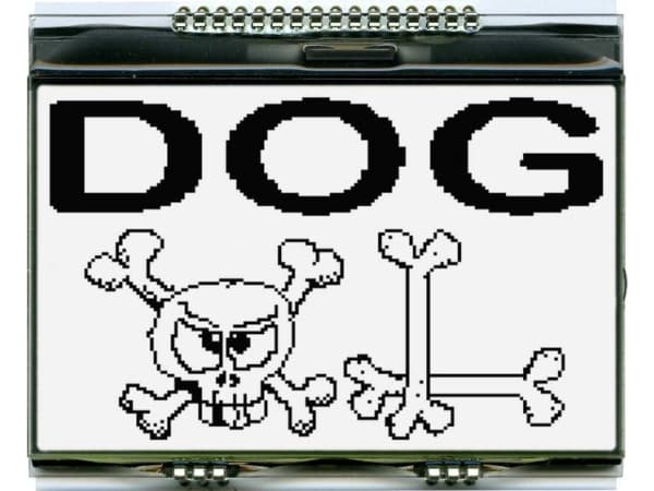 Electronic Assembly Ea Dogxl160w-7 Graphic Lcd Display, White On Black
